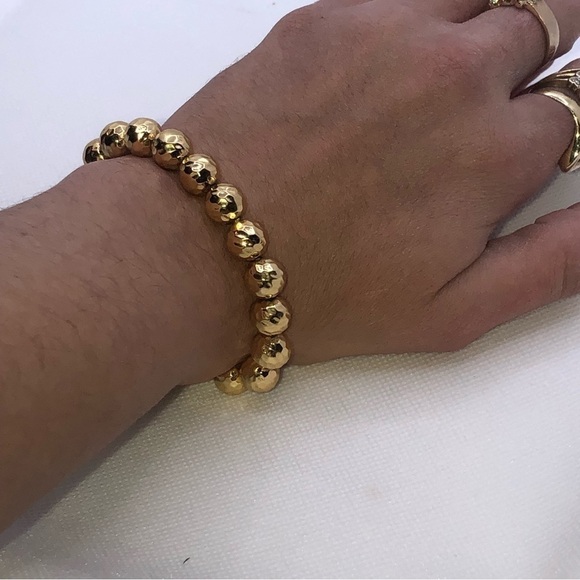 GORJANA 18k Gold Plated Brass Power Stone Bracelet Elastic Stretch OS - Picture 4 of 4